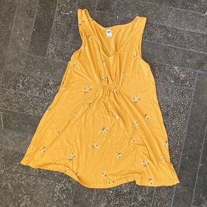 Yellow floral maternity tunic tank top